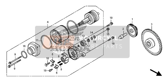 Honda FES125 2012 Départ Moteur pour un 2012 Honda FES125